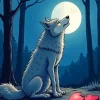 Sad Broken Heart Wolf Diamond Painting