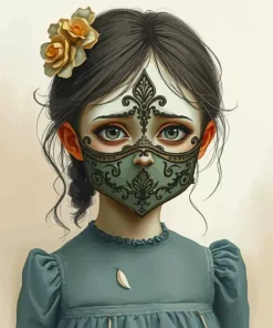 Sad Mask Girl Diamond Painting