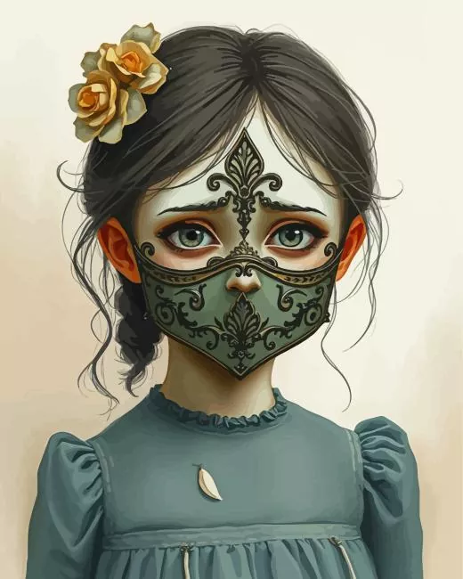 sad mask girl Diamond Paintings Sad Mask Girl Diamond Painting