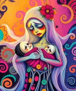 Sad Mother Art Diamond Painting