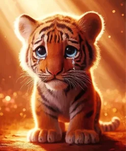 Sad Tiger Art Diamond Painting