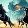 Sahara Girl And Horses Diamond Painting
