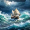 Sailing Ship In A Storm Art Diamond Painting