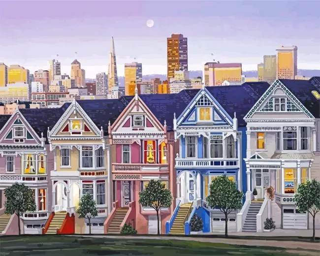 san francisco row houses Diamond Dotz San Francisco Row Houses Diamond Painting