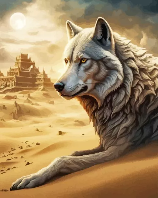 sand wolf art Diamond Paintings Sand Wolf Art Diamond Painting