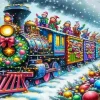 Santa Train Art Diamond Painting