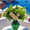 Santorini Flowers Diamond Painting