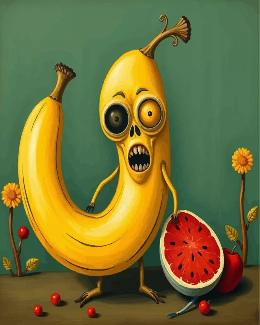 scared banana art Diamond Paintings Scared Banana Art Diamond Painting