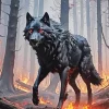 Scary Black Wolf Art Diamond Painting