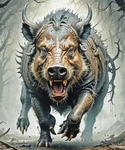Scary Boar Art Diamond Painting