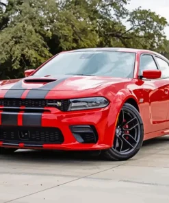 Scat Pack Charger Red Art Diamond Painting