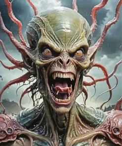 Screaming Alien Art Diamond Painting