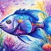 Sea Blue Fish Art Diamond Painting