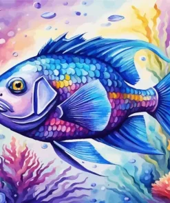 Sea Blue Fish Art Diamond Painting