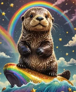 Sea Rainbow Otter Diamond Painting