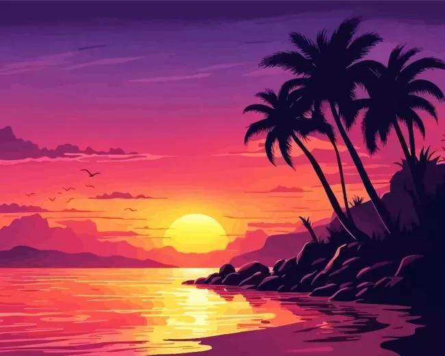 sea sunset art Diamond Paintings Sea Sunset Art Diamond Painting