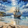 Seascape Sailboat Art Diamond Painting
