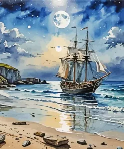 Seascape Sailboat Art Diamond Painting