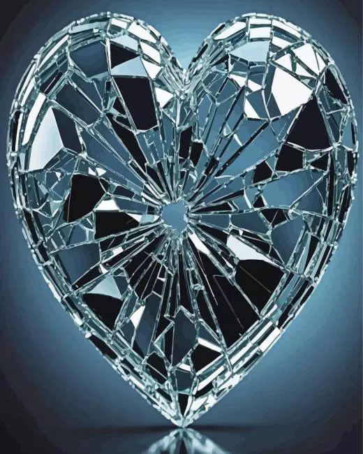 shattered heart art Diamond Paintings Shattered Heart Art Diamond Painting