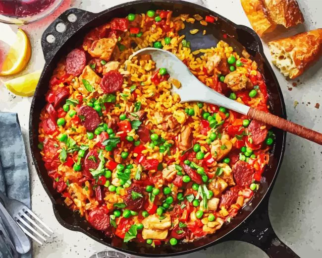 spanish paella dish Diamond Paintings Spanish Paella Dish Diamond Painting