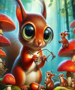 Squirrel With Big Eyes Diamond Painting