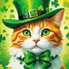 St Patricks Day Cat Diamond Painting