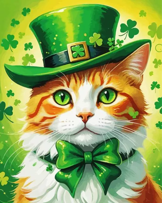 st patricks day cat Diamond Paintings St Patricks Day Cat Diamond Painting