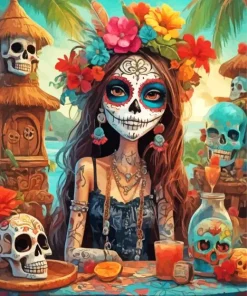 Sugar Skull Girl Diamond Painting