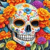 Sugar Skull Mask And Flowers Diamond Painting