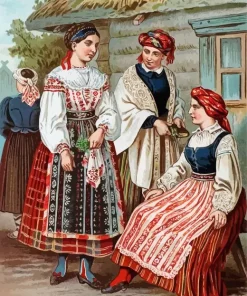 Traditional Lithuanian Women Diamond Painting