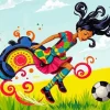 Whimsical Soccer Girl Diamond Painting