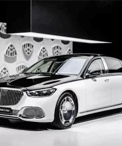 White Maybach Car Diamond Painting