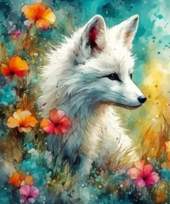 White Fox Art Diamond Painting
