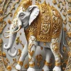 White Gold Elephant Diamond Painting