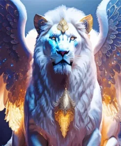 White Lion With Wings Diamond Painting