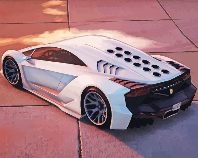 white zentorno Diamond With Numbers White Zentorno Diamond Painting