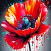 Abstract Red Poppy Diamond Painting