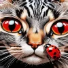 Cat and Ladybug Diamond Painting