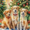 Christmas Puppies Diamond Painting