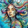 Colorful Underwater Girl Diamond Painting