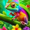 Colorful Baby Chameleon Diamond Painting