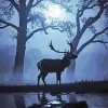 Cool Silhouette Deer Diamond Painting