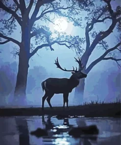Cool Silhouette Deer Diamond Painting