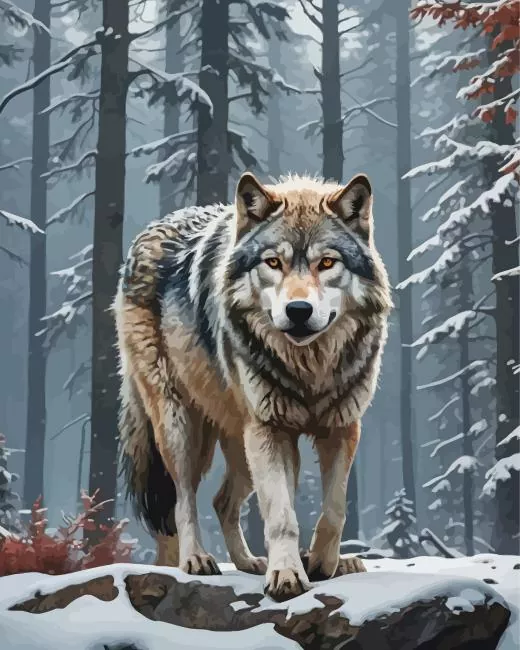 Siberian Wolf Diamond Paintings Siberian Wolf Diamond Painting