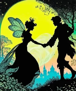 Silhouette Fantasy Couple Diamond Painting
