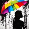 Silhouette Girl with Umbrella Diamond Painting