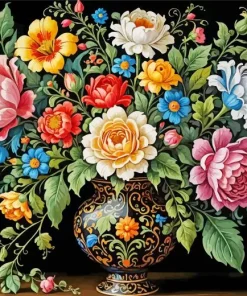 Vintage Floral Vase Diamond Painting