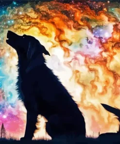 Wolf Galaxy Silhouette Diamond Painting
