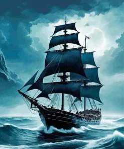 ship silhouette art Diamond Painting