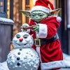 Baby Yoda with Snowman Diamond Painting